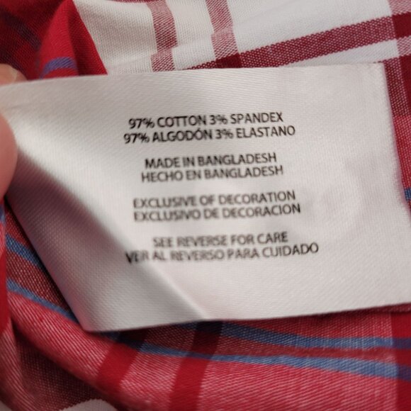 GAP Men's Red Plaid Short Sleeve Button-Up Cotton Poplin Shirt Size XX-Large - Picture 8 of 12